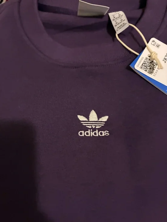 adidas Purple Trefoil Crewneck Sweatshirt - Picture 4 of 4